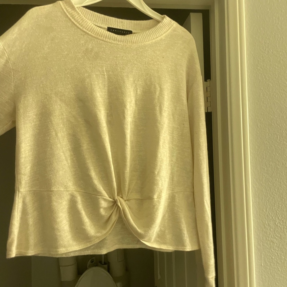 Sanctuary cream long sleeve cropped sweater size large